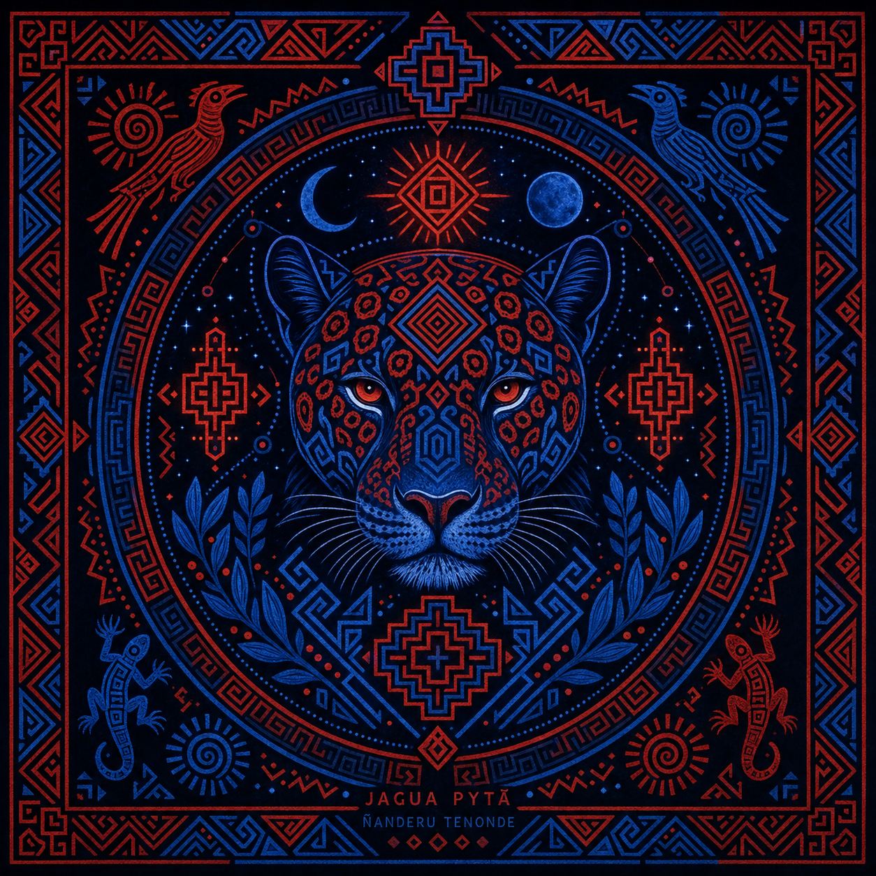 Jagua Pytã / Jaguarový (Guaraní Cosmic Jaguar) motif artwork