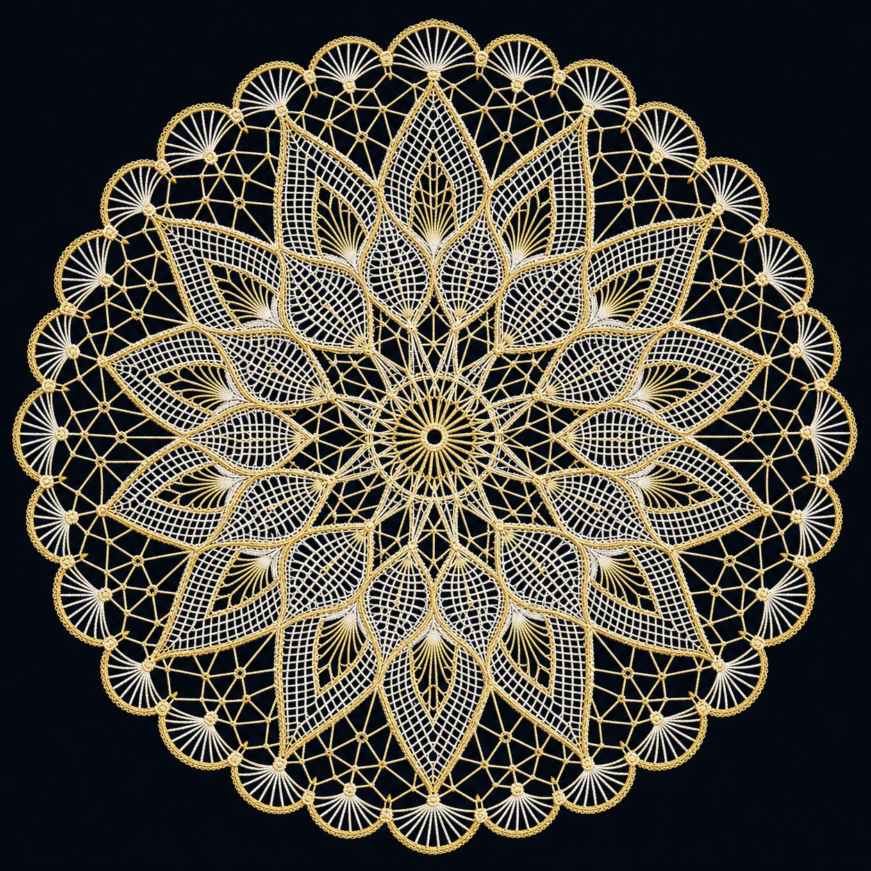 Ñandutí (Spider Web Lace) motif artwork